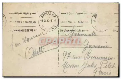 Epinal - Plac Bourse i Fontanna Jeanne d'Arc — Stara pocztówka nr 12, wydane przez Atelier des Arts Photographiques — Rewers