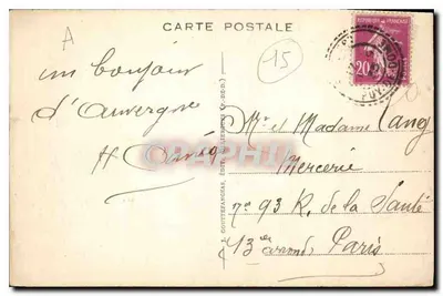 A Auvergne — G.D'O. 629 — A Roche Servière (rocha eruptiva) à beira do Lago de Tazenat (antigo cratério) — No fundo, o Restaurante do Lago — Verso