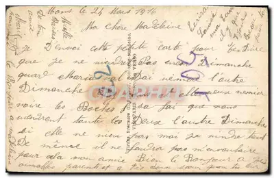 Żołnierz w mundurze — karta życzeń na rok 1916 — Glorieuse Année, DIX 313/5 — Rewers