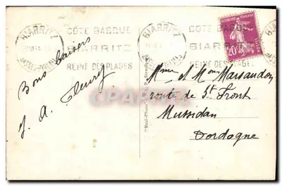 Biarritz — Os Banhos e o Porto Velho — CAP — Verso