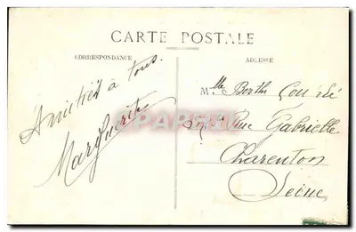 A Praia dos Sables-d'Olonne — vista da praia com tendas e veleiros — Rep. Int. N° 4110 — Verso