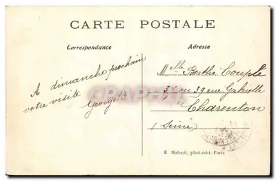 Brzegi rzeki Marne widziane pod mostem w Nogent — E. M. — n°115 — Rewers