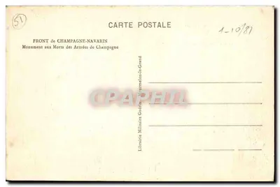 Monumento aos Mortos das Forças de Champagne-Navarin — Frente de Champagne-Navarin — Escultura de Real Del Sarte — Verso