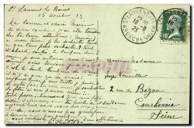 A Cascata do Ray-Pic — Ardèche (60 metros) — Margerit Branon, n° 1617 — Verso