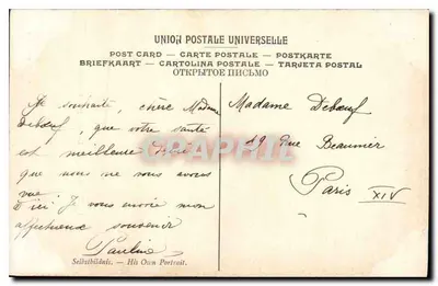 Portret La Toura (Maurice Quentin) sam przez siebie — Muzeum w Amiens — seria LL nr 53 — Rewers