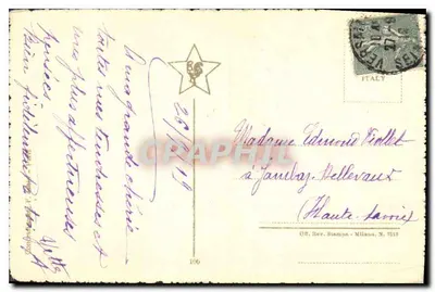 Mulher sentada em um banco — Rêveries — V. Corcos — Verso