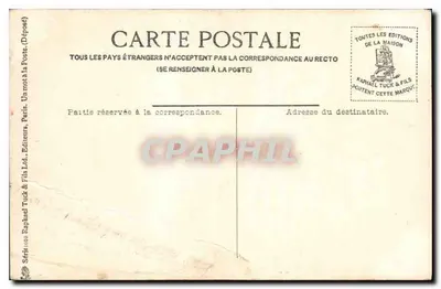 Dziecko morskie trzymające kwiaty i list — Raphael Tuck & Fils, seria 1010 — Rewers