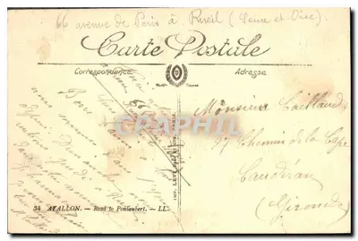 Avallon — Estrada de Pontaubert — LL — Verso
