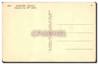 Avalon (Yonne) — Domki z XV wieku — Les Éditions d'Art Martel — Rewers