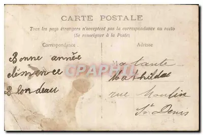 Meisje in blauwe jurk met een bloemstuk — postzegel 5c Franse Republiek — serie nummer 602 — Achterkant