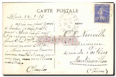 Blois — O Ponte sobre a Loire — Verso