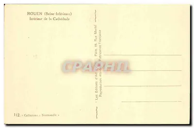 Wnętrze Katedry w Rouen — Rouen (Seine-Inférieure) — Éditions d'Art Martel, Paryż — Rewers
