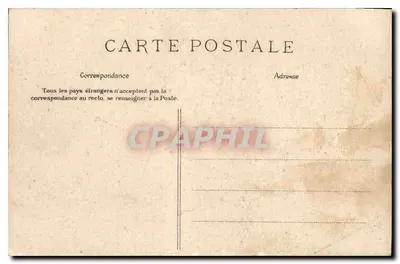 Zamek w CHANTILLY — Widok z porterie — Wydawca: Restaurant de la Grâce, Chantilly — Rewers