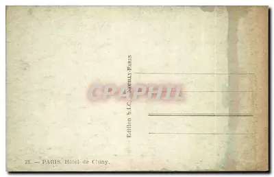 Hôtel de Cuny — Paryż — Wydawnictwo S.I.C. Neully-Paris — Rewers