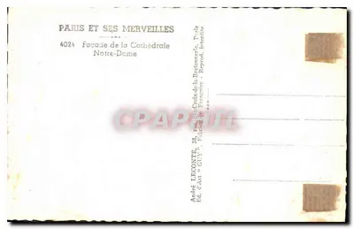 Notre-Dame w Paryżu — Façada — André Leconte, n°4024 — Rewers