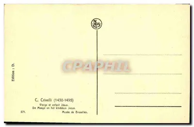 Panna Maria i Dziecię Jezus — C. Crivelli (1430-1495) — Wydawnictwo D, n° 571 — Rewers