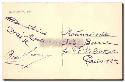 Gruta Milagrosa — Lourdes — Ed. P. De Lourdes — Reverso