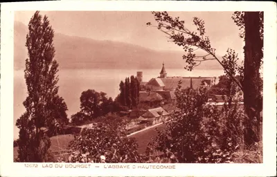 Lago do Bourget — A Abadia de Hautecombe — editor Braun & Cie, n° 12672