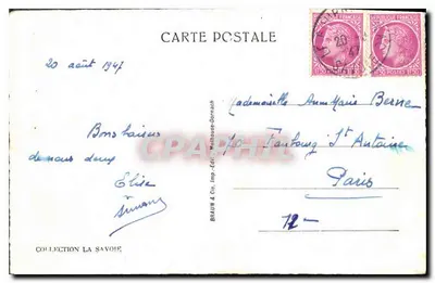 Lago do Bourget — A Abadia de Hautecombe — editor Braun & Cie, n° 12672 — Verso