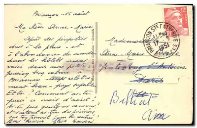 Trasa LAUTARET — La Grave (1482 m.) i Przełęcz Romanche — A. Houtlier, seria 5604.46 — Rewers