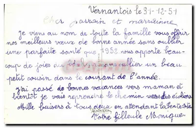 Arranjo de flores e estribos — Boa Ano — editor não visível — Verso