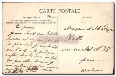 Champigny — Portal da Igreja com marcas da Guerra de 1870-71 — Editor E.D. n°47 — Verso