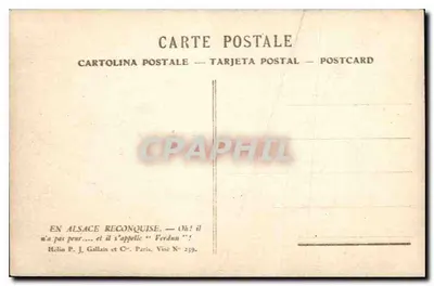 Kobieta i koń przy wejściu do ogrodu — Helio P. J. Gallais et Cie, Paryż, N° 239 — Rewers