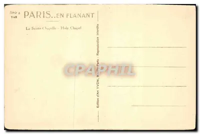 La Sainte-Chapelle — façade gothique avec rosace — Édition d'Art YVON, Paris — Verso