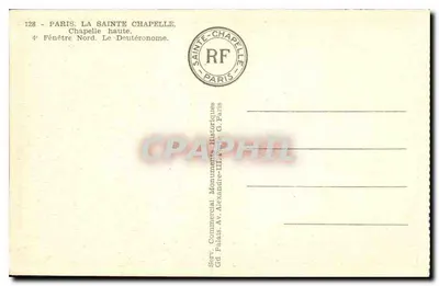 Paryż / Święta Kaplica — 4. okno na północy. Deuteronomium — Serv. Commercial Historiques, Paryż — Rewers