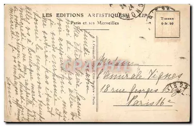 Torre de Saint-Jacques — Paris — Edições Artísticas — Verso