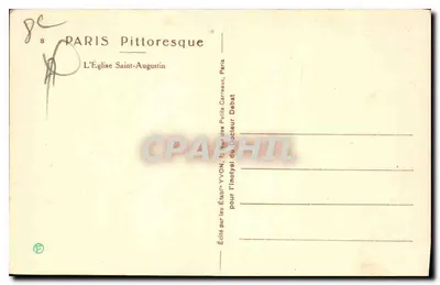 Paryż — Katedra Świętego Augustyna — Wydane przez firmę YVON, ul. Petits Carreaux 1, Paryż — Rewers
