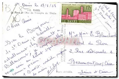 Kopiec zwycięstwa — Plac Gwiazdy — Wydawnictwo LYNALIS, Paryż — Rewers