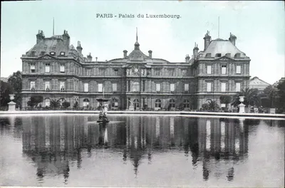 PARIS - Palais du Luxembourg — vue du bâtiment et de la fontaine — éditeur non visible