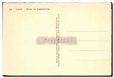 Palais du Luxembourg — Paris — Service Commercial Palais Historiques — Verso