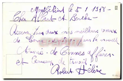Bouquet de fleurs — Bonne Année — Imprimerie en Fural, Montbéliard — Rewers