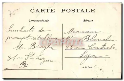 Parigi — Monumento a Gambetta — A. B. Parigi — Verso