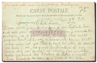 Paris – O Sagrado Coração e a Savoyarde M.D. – n°120 — Verso