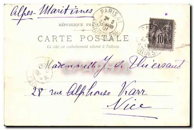 Jardin des Tuileries — Paris — éditeur Vigouroux, n° de série non visible — Verso