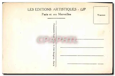 Paris - Le Jardin des Tuileries et le Pavillon de Marsan — LIP, n°284 — Verso