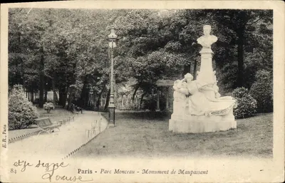 Paris - Parc Monceau - Monument de Maupassant — E.R., Paris, n°84