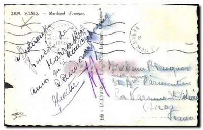 Sprzedawca pomarańczy — Casablanca — Wydawca « LA CIGOGNE » — Rewers