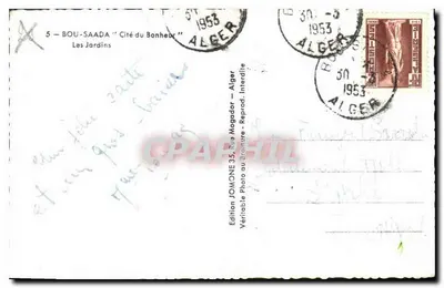 Bou-Saada — Cidade do Bem-Estar — Edição Jomone — Verso