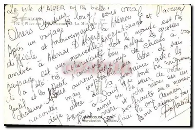 Algier — Plac Rządu i Mezquita — Wydawca: C.I.M. nr 102 — Rewers