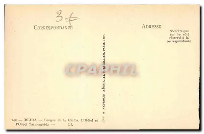Blida — Góry Chiffa. Hotel i Oued Tarmesguida — Lévy & Neurdein Réunis, Paryż — Rewers