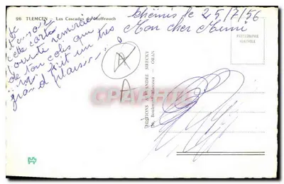 As Cataratas do Meffrouch — Tlemcen — Éditions Alexandre Marceau — Verso
