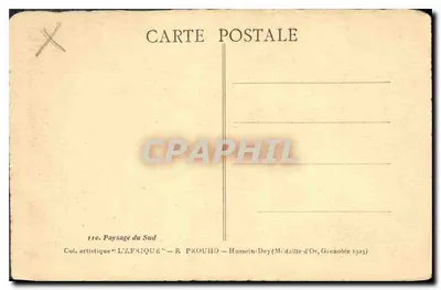 Paisagem do Sul — Fonte e palmeiras — R. PROUHO — Coleção artística 'L'Afrique' — N°116 — Verso