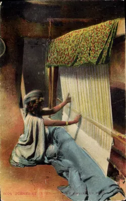 Mulher tecendo um tecido — Cenas e Tipos — n° 6024