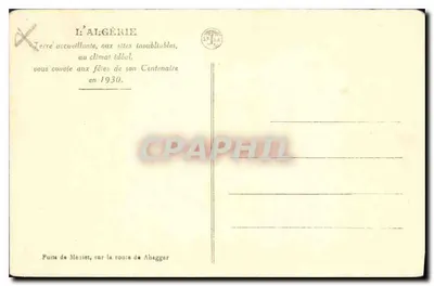 Poço de Meniet — na estrada de Ahaggar — editor não identificado — Verso