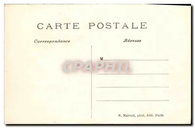 Vincennes — Panoramavoorstelling van het Kasteel — De Donjon, De Kapel en de Kasemat van de Voetgieters — E.M. — Achterkant