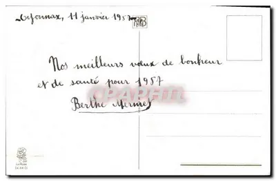 Scène hivernale avec maison enneigée — Bonne Année — La Rose, n° 24.441/5 — Rewers